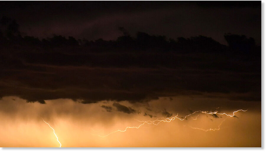 A lightning storm.