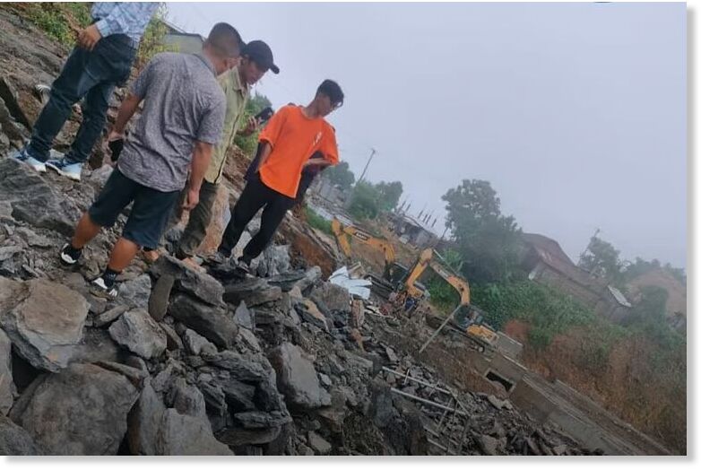 A devastating landslide hit Hangrum