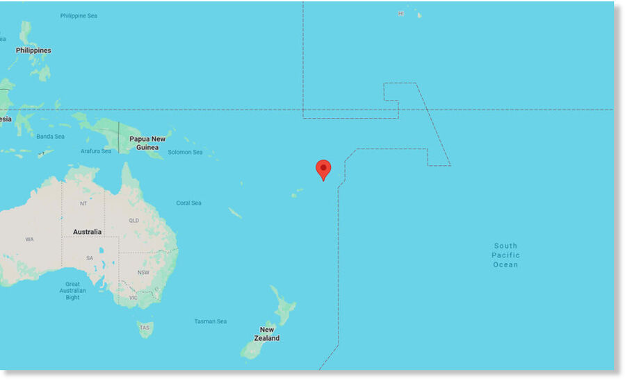 Epicenter of Friday's earthquake in the South Pacific
