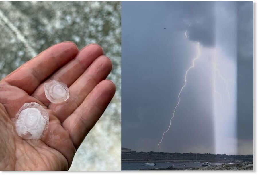 Hail hit parts of Malta on Saturday afternoon as a dramatic storm soaked the island.