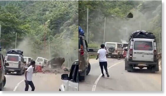 Arunachal Pradesh on Monday faced disruptions after a powerful landslide hit West Kameng district
