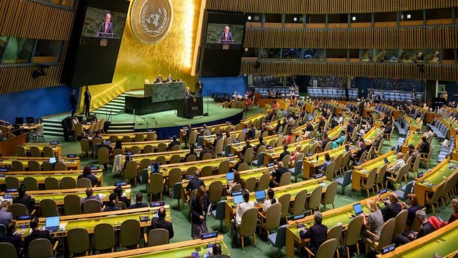 Vista de la Asamblea General de la ONU.