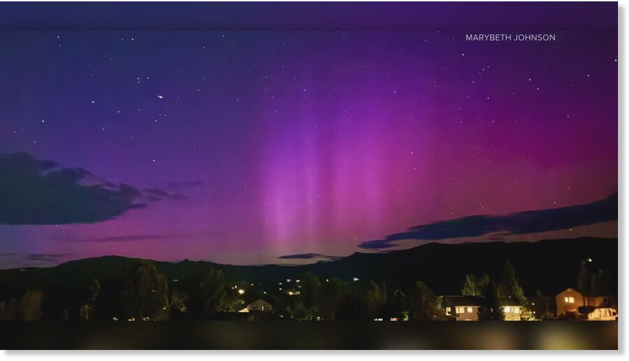 Northern lights were visible in Colorado on Sunday night