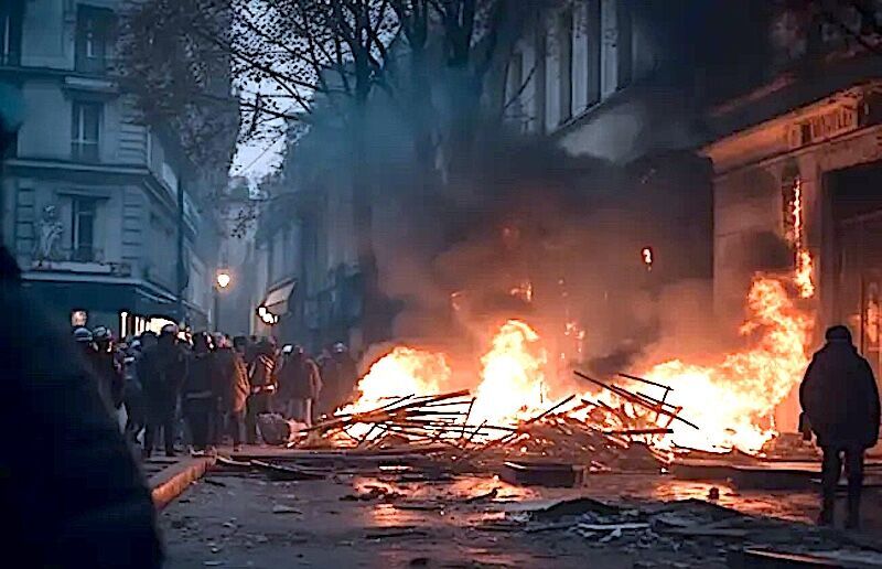 Fire in city