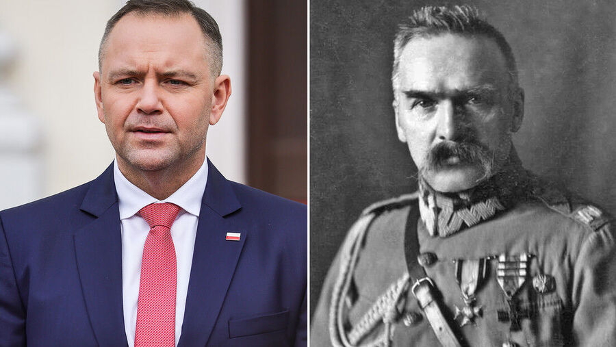 Clic para aumentar Józef Pilsudski. Karol Nawrocki