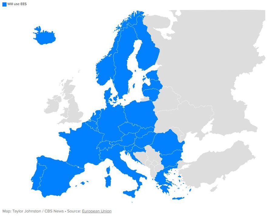 The new Entry/Exit System (EES) launches Oct. 12, 2025. This map shows which European countries will implement it.