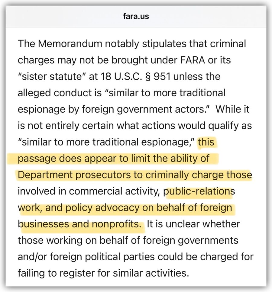 israel fara lobbying