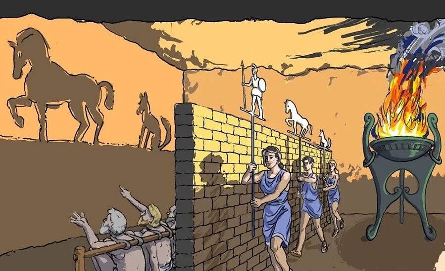 plato allegory of the cave philosophy graphic