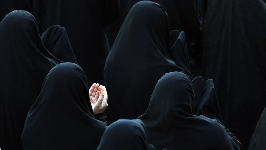 Women during the rainfall prayer at the Saleh Shrine in northern Tehran
