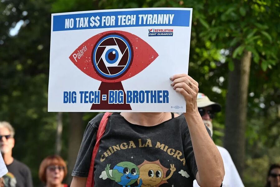protest palantir big tech big brother surviellance data collection