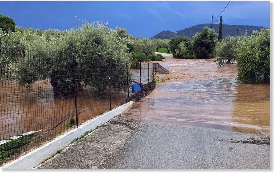 Storm Adel caused flooding in the region of Argolida, in southern Greece.