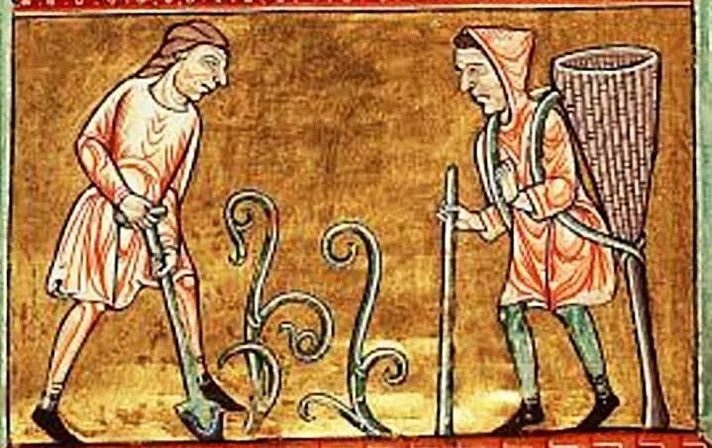 Clic para aumentar medieval calendar Labours of the Months may planting