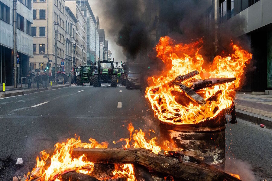 street protest farmers brussels european union