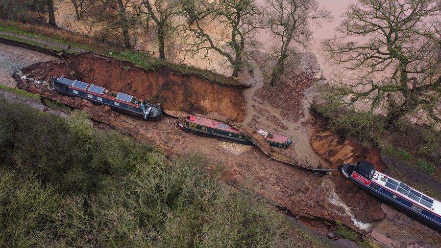 Train UK landslide