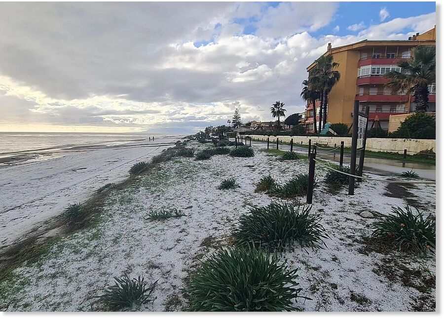 The hailstorm in Rincón de la Victoria.