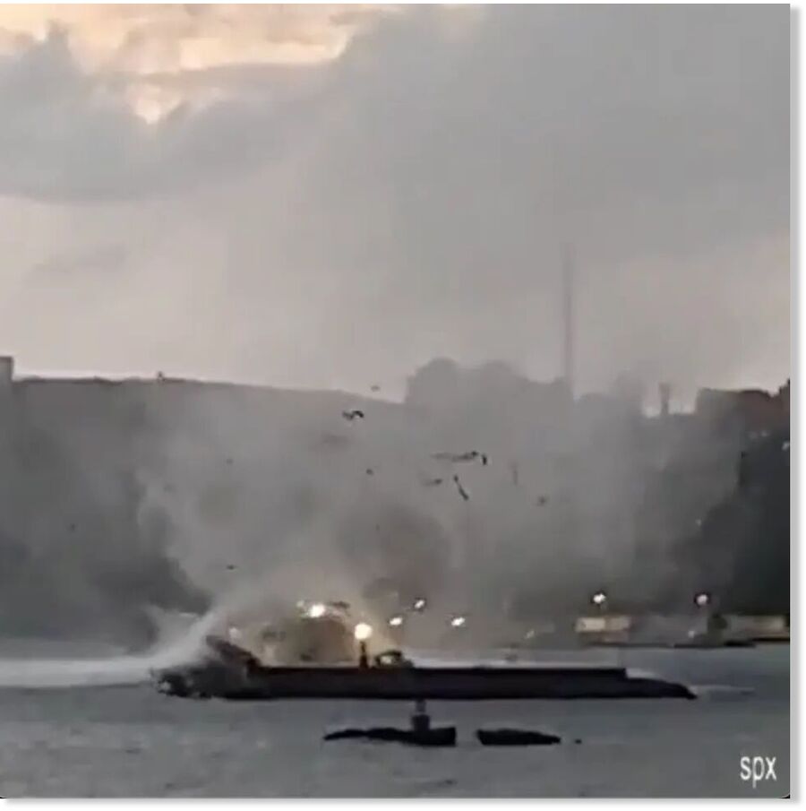 Terrified onlooker ran to safety as debris flew past their heads