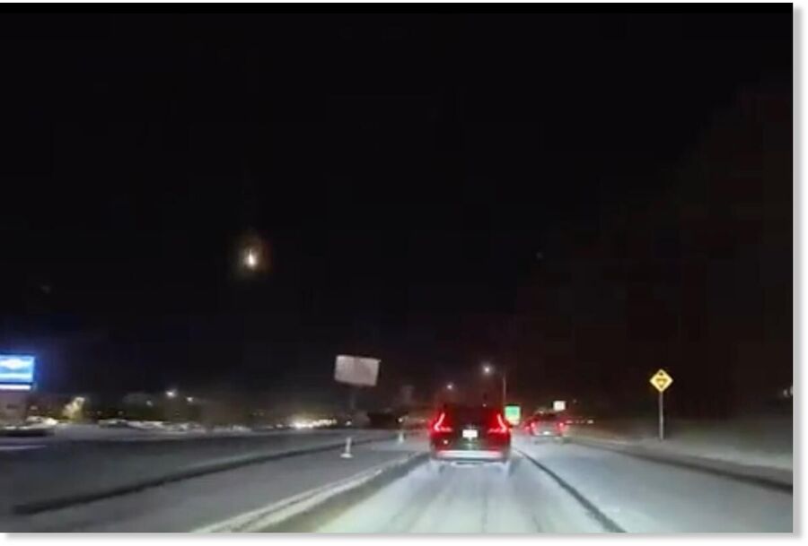 Dash camera footage captured a fireball beaming in the sky on Saturday.