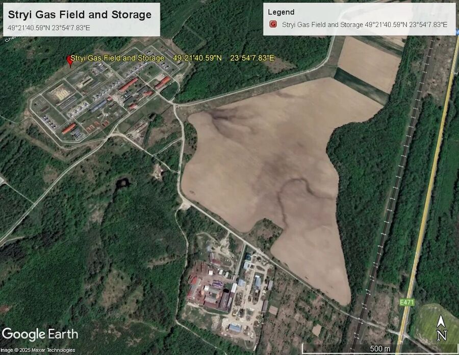 Stryi Gas Field and Storage, Lvov region, Ukraine oreshnik