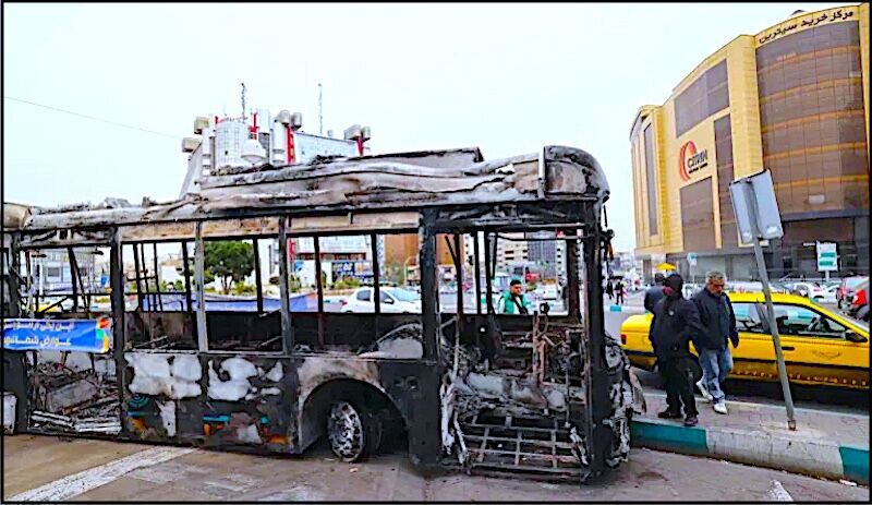 Burned bus