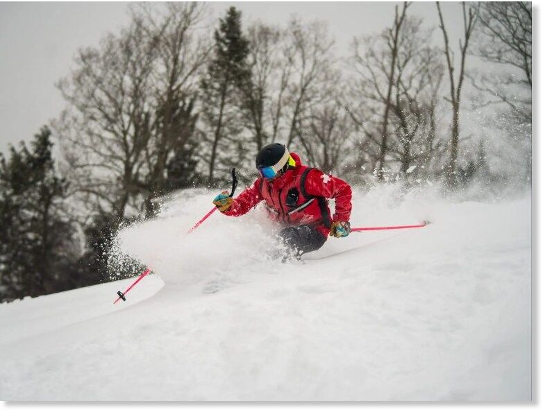 Hunter Mountain, New York, is sitting on about 2 feet of fresh snow, and it’s still snowing.