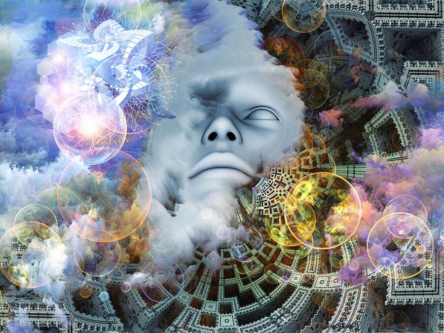 collage new age cult escher