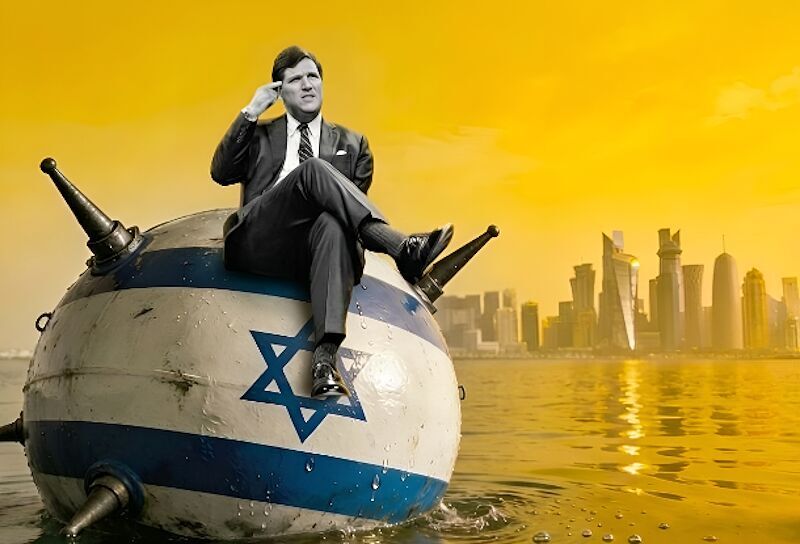 grapic israel bomb tucker carlson ocean mine