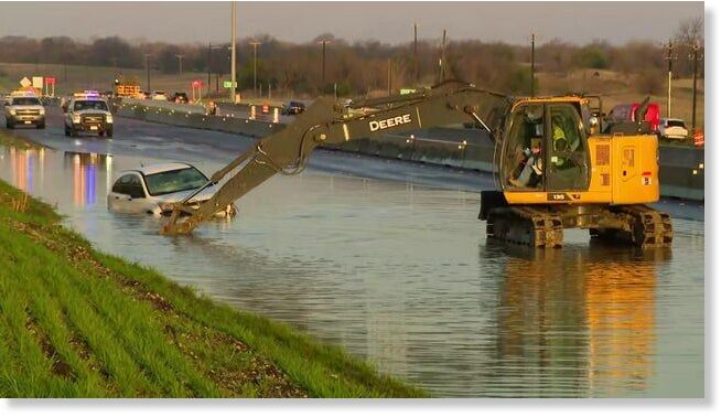 A stretch of U.S. Highway 80 in Forney was flooded overnight