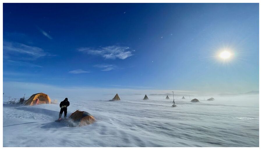 A windy day at Allan Hills in December 2022.