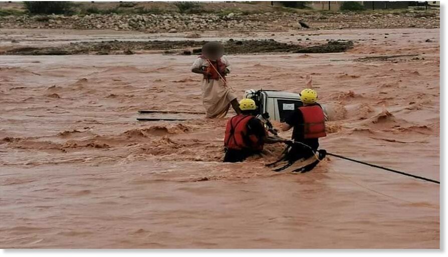 Oman Civil Defence and Ambulance Authority said ⁠seven people were rescued after a vehicle carrying 10 people was swept away in a wadi in the Wilayat of Barka, while the other three were found dead
