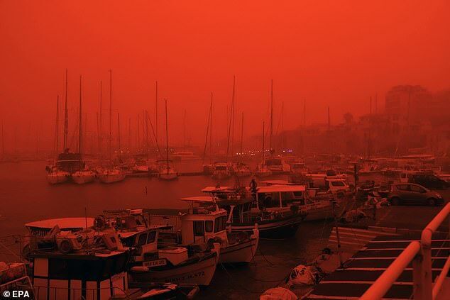 Crete red Sky