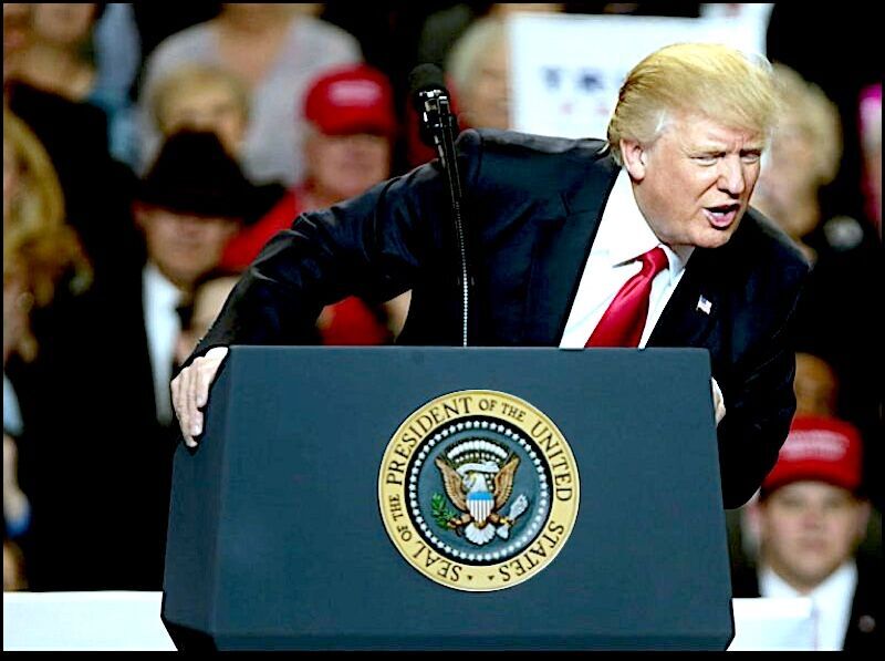 Trump at podium