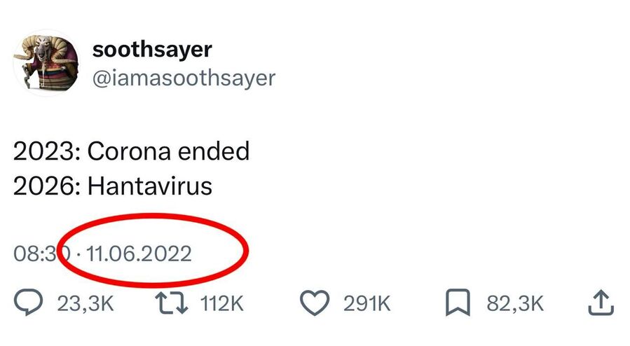 Soothsayer tweet hantavirus