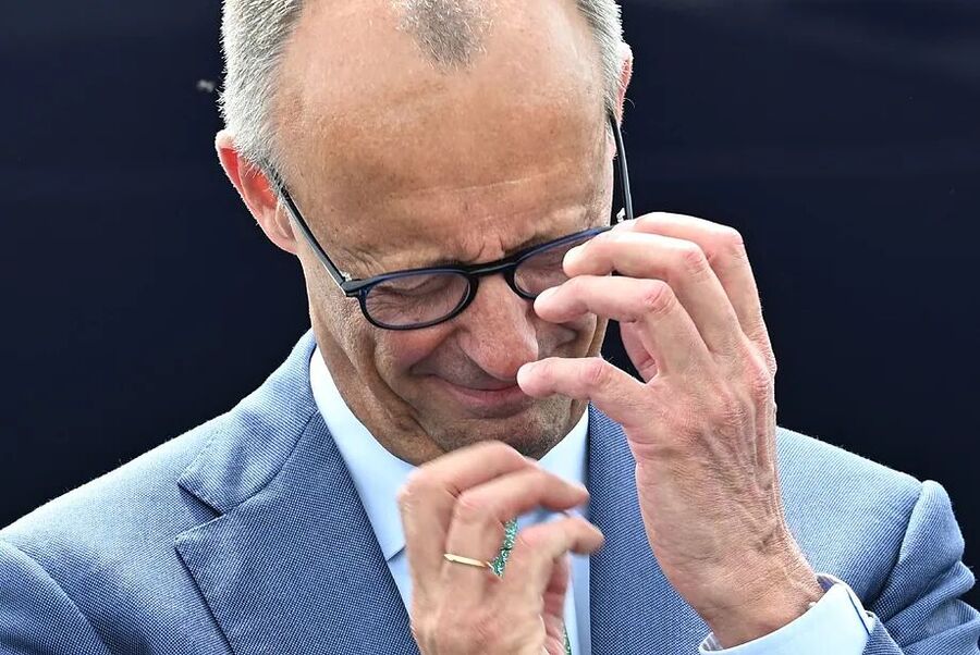 El canciller Friedrich Merz, ayer, en Berlín.