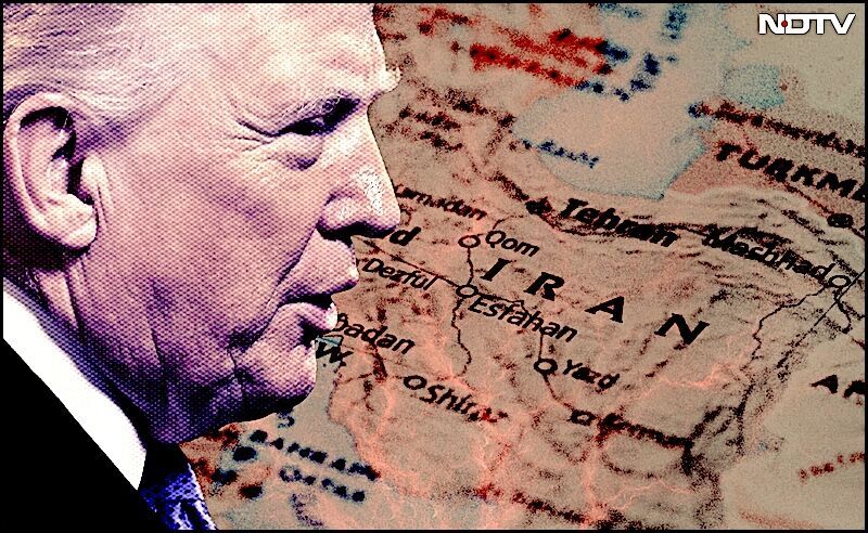 Trump and map Iran