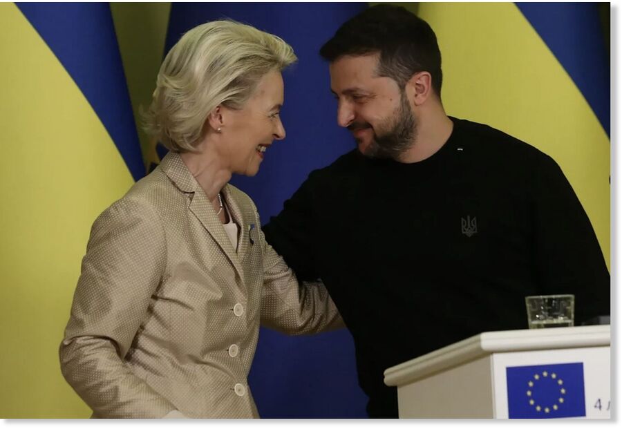 Ursula von der Leyen and Volodymyr Zelensky