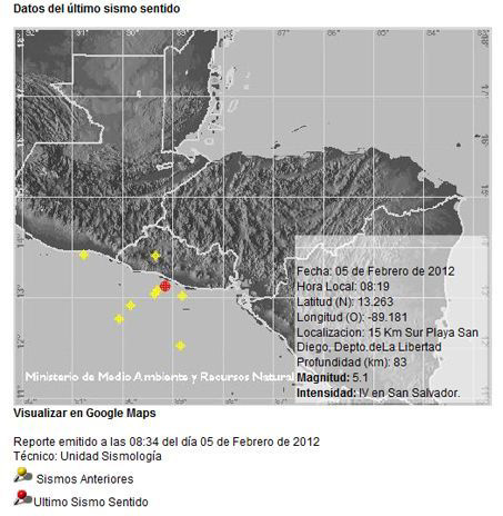 Tercer temblor a El Salvador