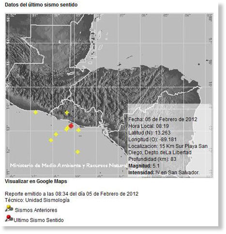 Tercer temblor a El Salvador