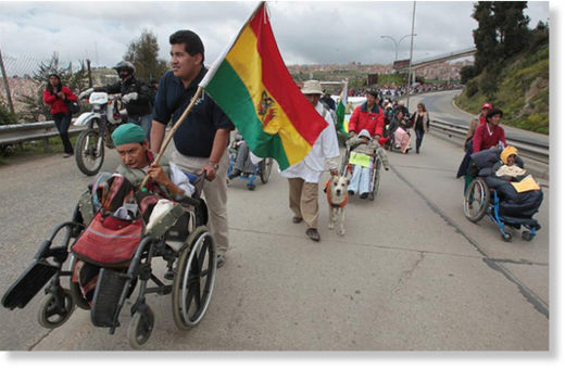Protesta discapacitados en Bolivia5