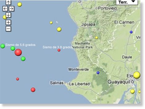 Clic para aumentar Sismo de 5,6 grados en Ecuador