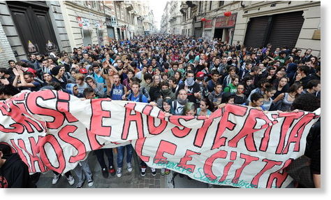 manifestaciones en Italia