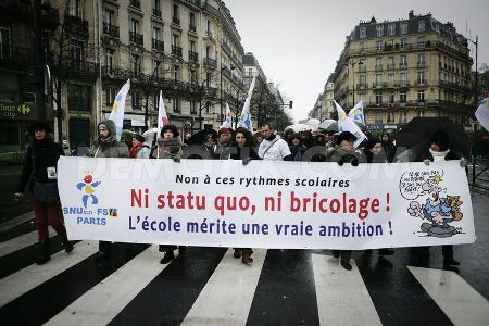 Profesores franceses protestan