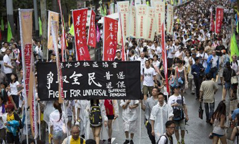 manifiestan en Hong Kong