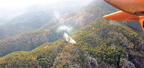incendio forestal en Caimari