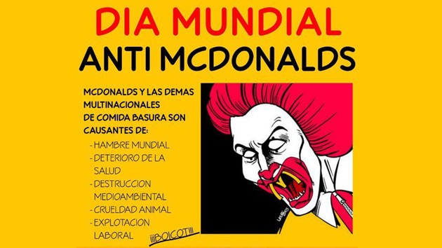 día mundial de boicot contra McDonald's
