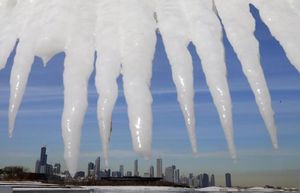 'skyline' de Chicago congelado