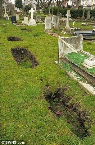sumideros en cementerio en Inglaterra