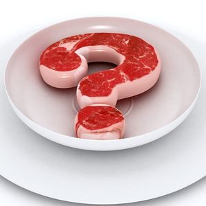 plato de carne con signo de pregunta