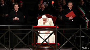 Papa Francisco pidiendo perdon